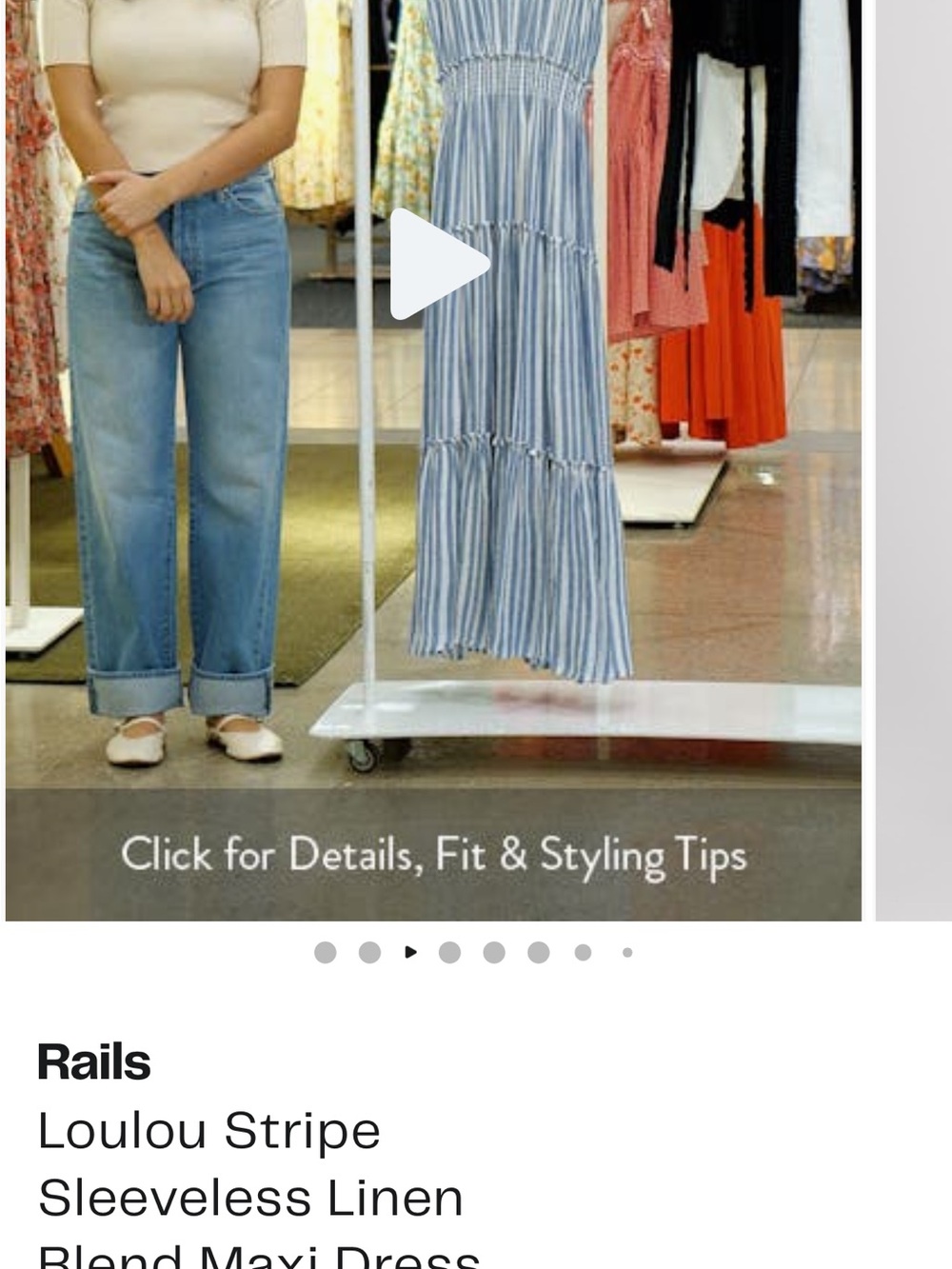 Rails Blue and White Striped Sleeveless Maxi Dress - Picture 2 of 8